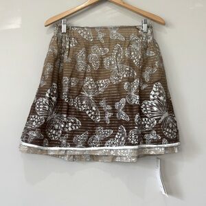 Millenium NWT ombré butterfly print silver detail stretchy waist band skirt L